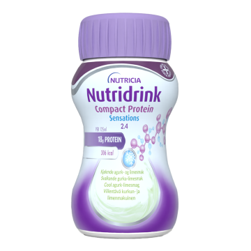 Nutridrink Compact Protein Sensations viilentävä kurkku-lime 4x125 ml